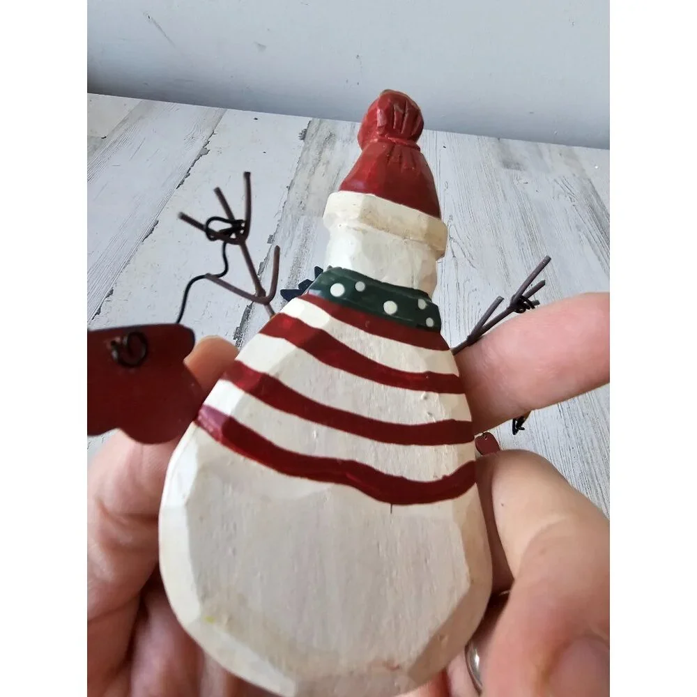 Wooden snowman mitten ornament star Xmas tree‎ set ornaments